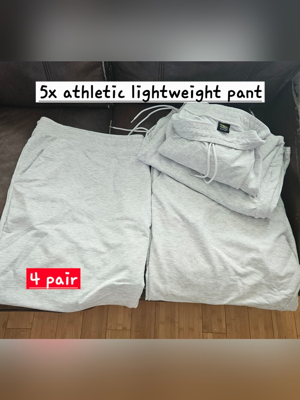Athletic Works Light Gray Sweatpants Joggers - 4 Pack